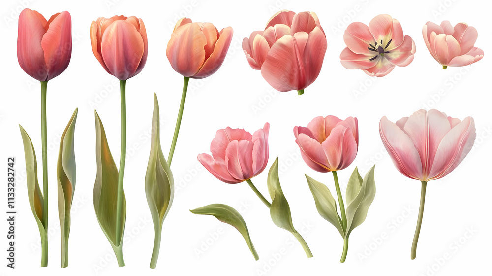 Fototapeta premium tulipson isolated on a white background