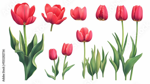 Wallpaper Mural tulipson isolated on a white background Torontodigital.ca