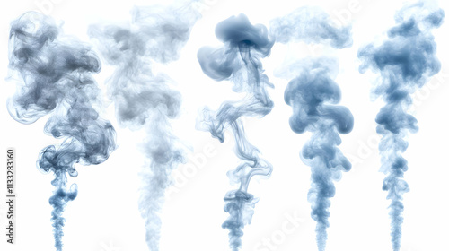 smoke whiteon isolated on a white background photo