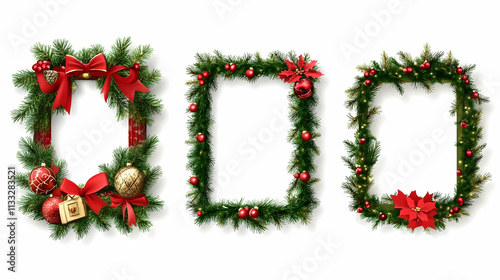 christmas frameon isolated on a white background photo