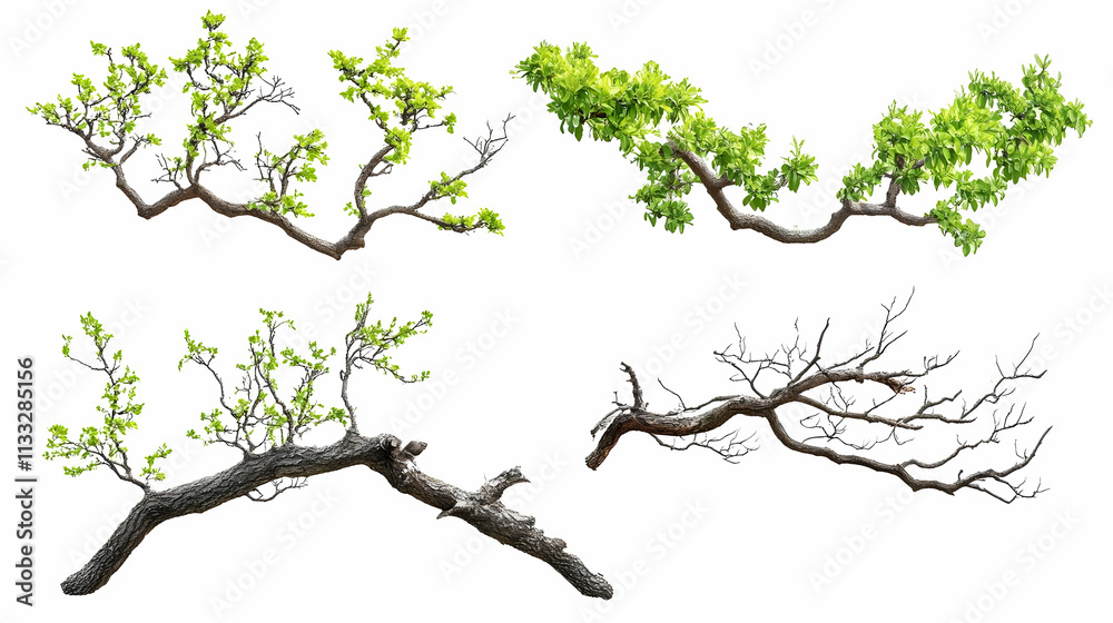 Obraz premium tree branchon isolated on a white background