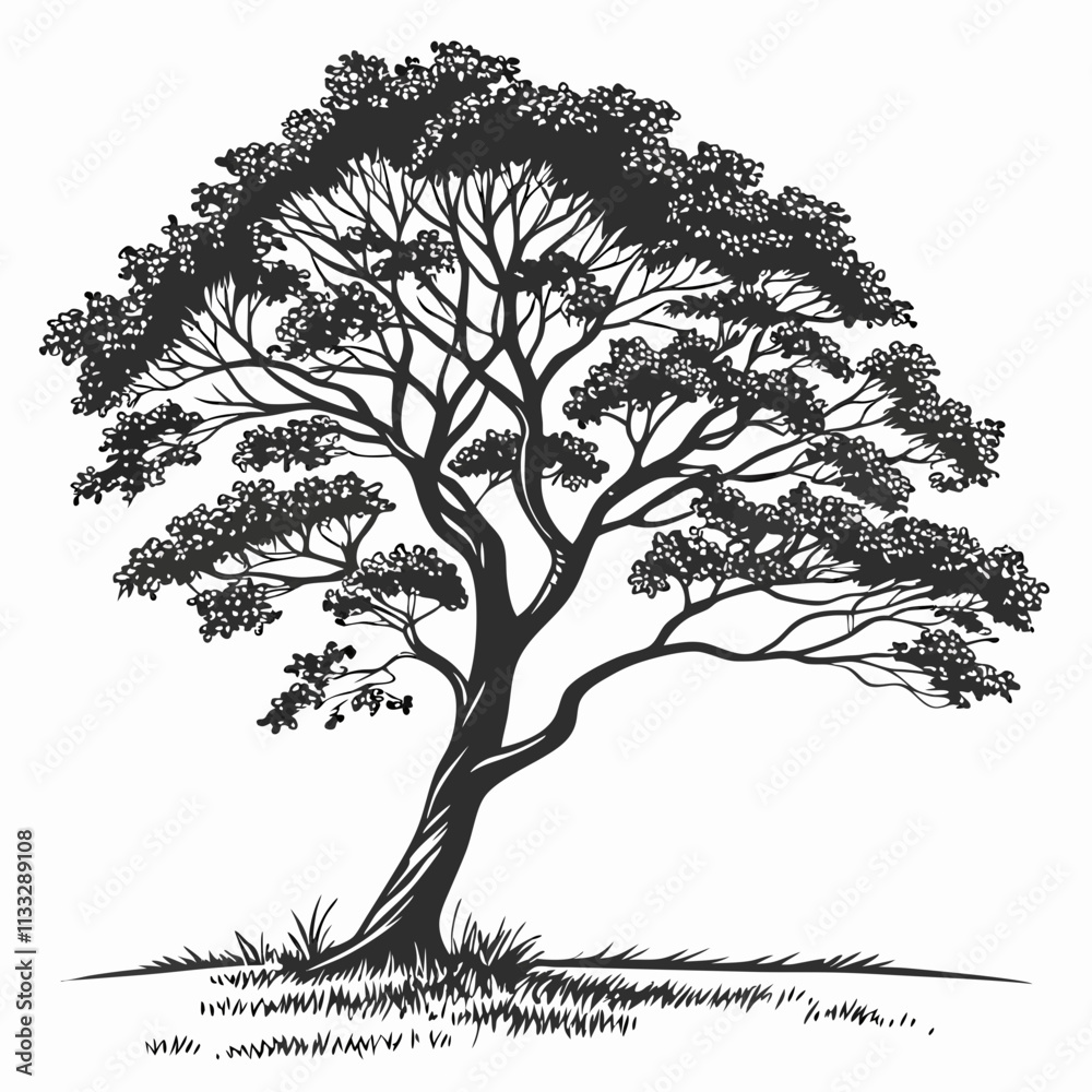 Fototapeta premium green tree isolated vector on a white background 