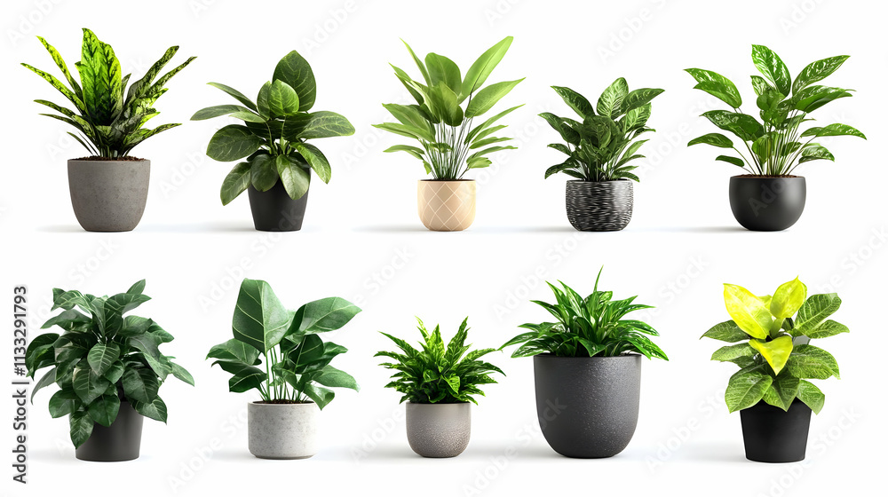 Fototapeta premium potted planton isolated on a white background