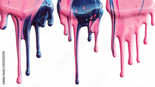 paint drippingon isolated on a white background