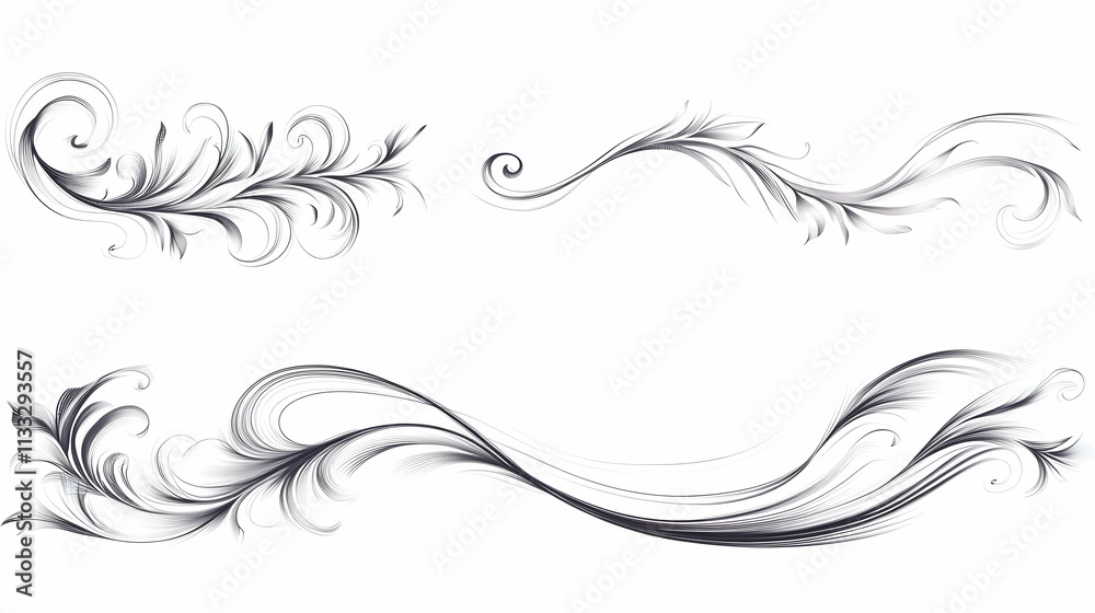 Fototapeta premium decorative lineon isolated on a white background