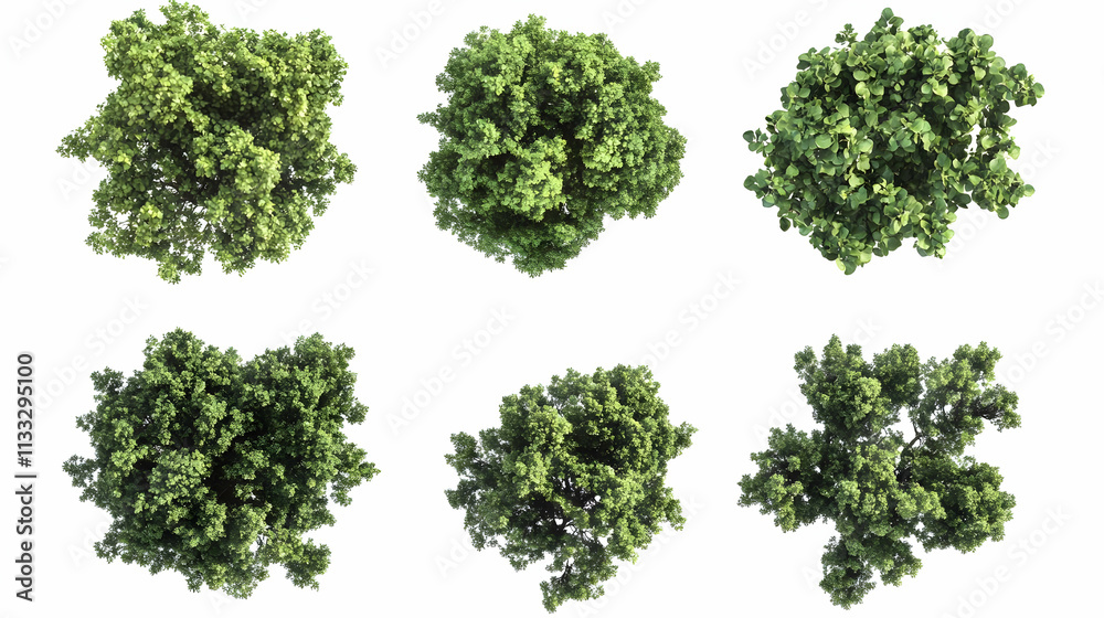 Fototapeta premium top view treeson isolated on a white background
