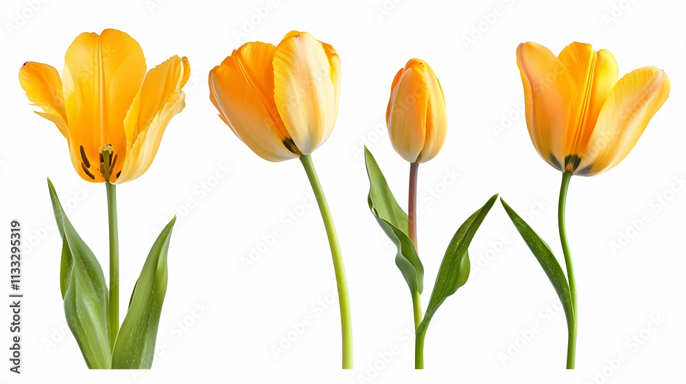 Fototapeta premium spring flowerson isolated on a white background