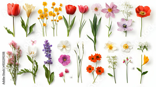 spring flowerson isolated on a white background photo