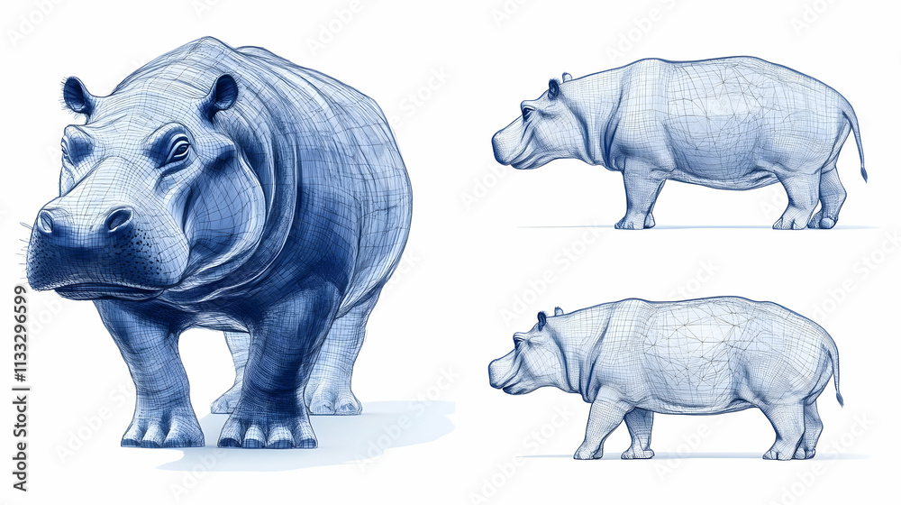 Obraz premium hippoon isolated on a white background