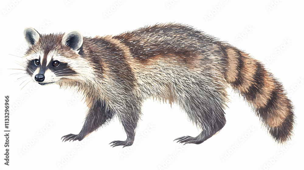 Fototapeta premium racoonon isolated on a white background