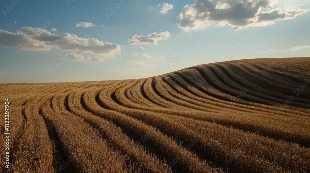 Fototapeta premium Crop rotation technique in a large open field