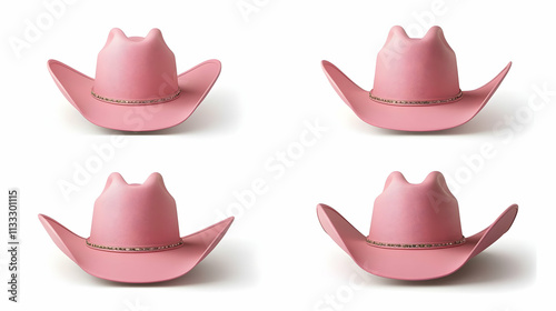 pink cowboy haton isolated on a white background photo