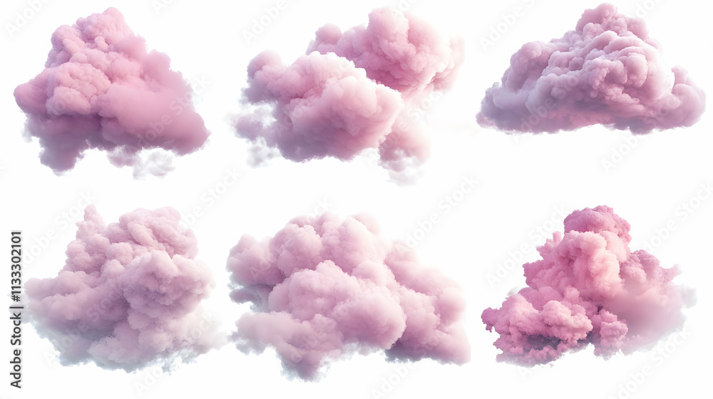 Fototapeta premium pink cloudson isolated on a white background