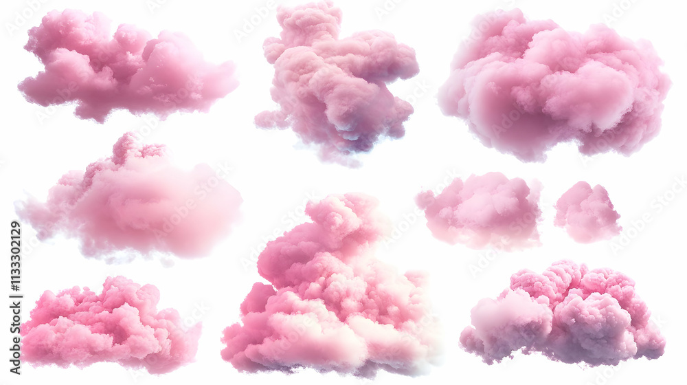 Fototapeta premium pink cloudson isolated on a white background