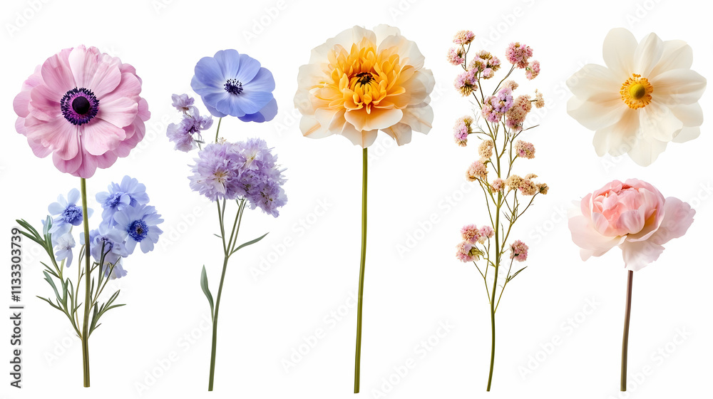 Naklejka premium boho flowerson isolated on a white background