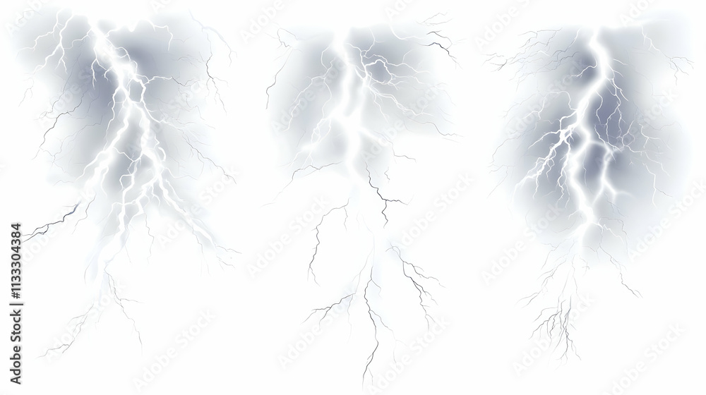 Obraz premium white lightningon isolated on a white background