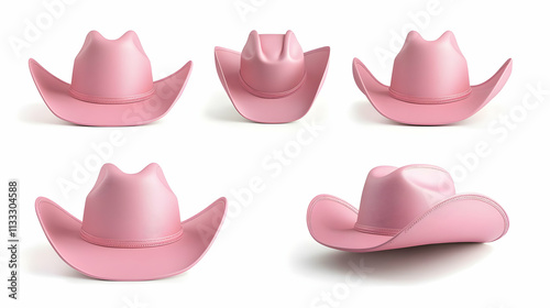 pink cowboy haton isolated on a white background photo