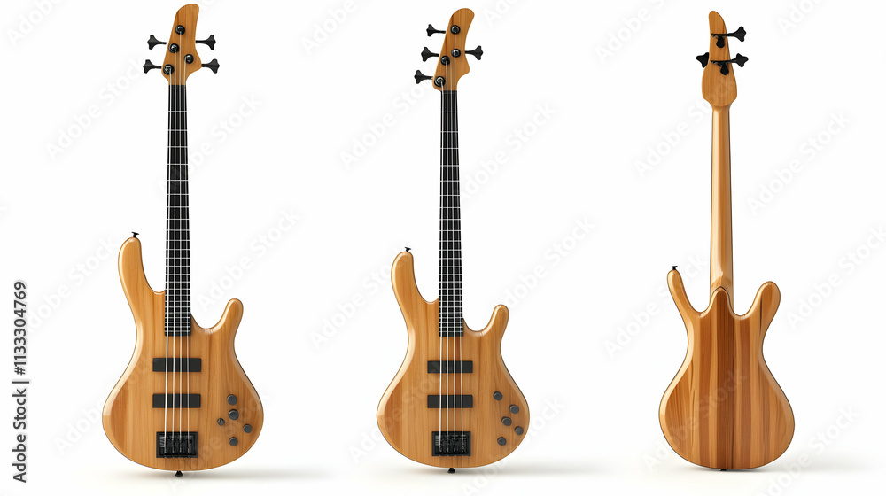 Naklejka premium bass guitaron isolated on a white background