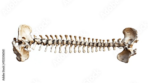 6. A skeleton's rib cage isolated with clear details on a pure white background