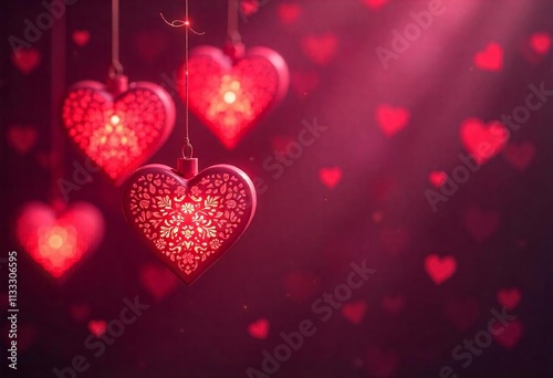 Valentine's Day With hanging heart decorations