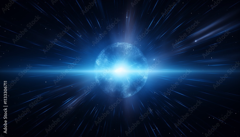 Fototapeta premium background with stars, light radiant, in dark space