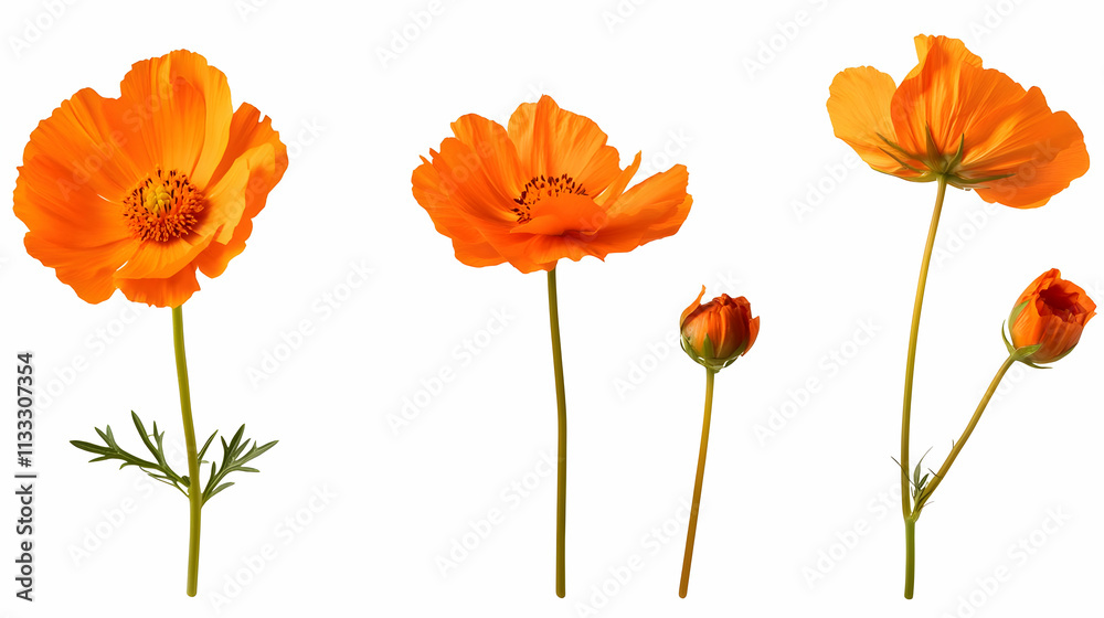 Naklejka premium orange floweron isolated on a white background