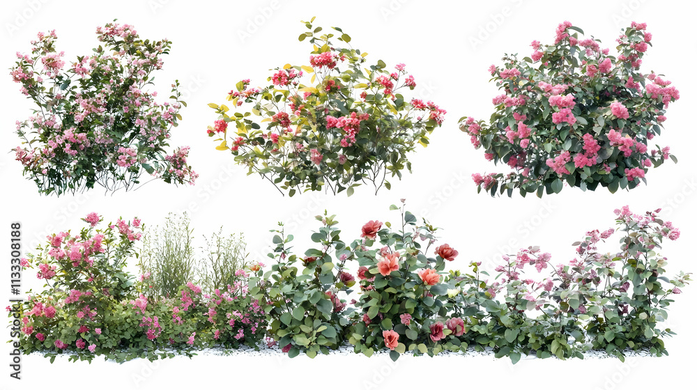 Fototapeta premium flower busheson isolated on a white background