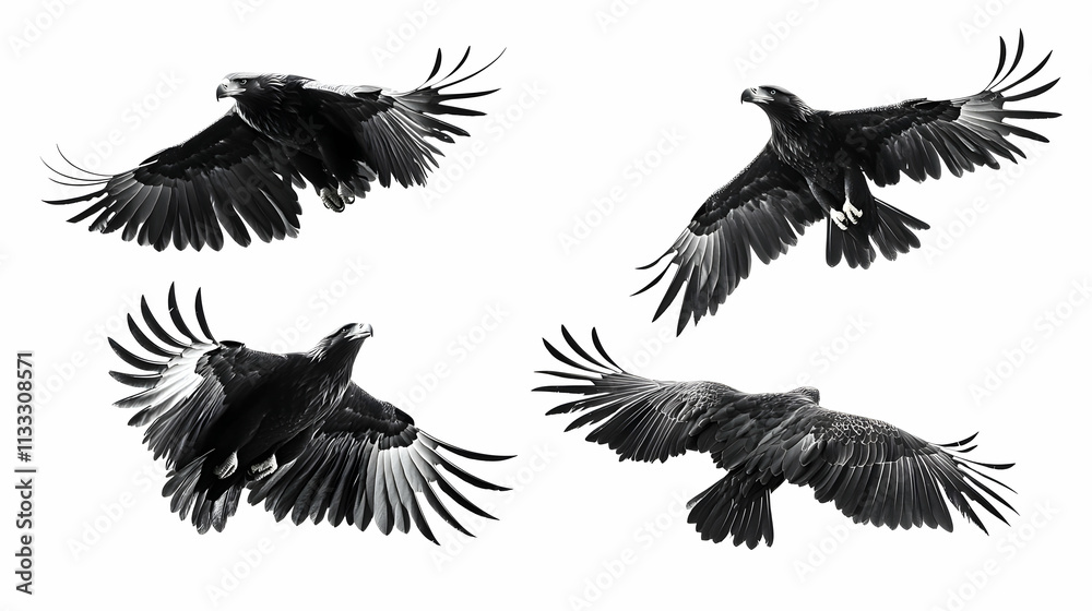 Obraz premium flying eagleon isolated on a white background