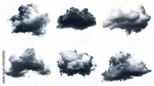 dark cloudson isolated on a white background photo