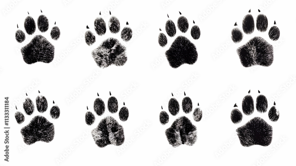 Fototapeta premium paw print transparenton isolated on a white background