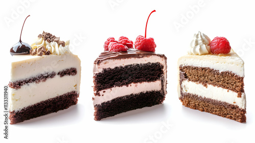 cake sliceson isolated on a white background photo