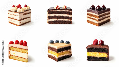 cake sliceson isolated on a white background photo