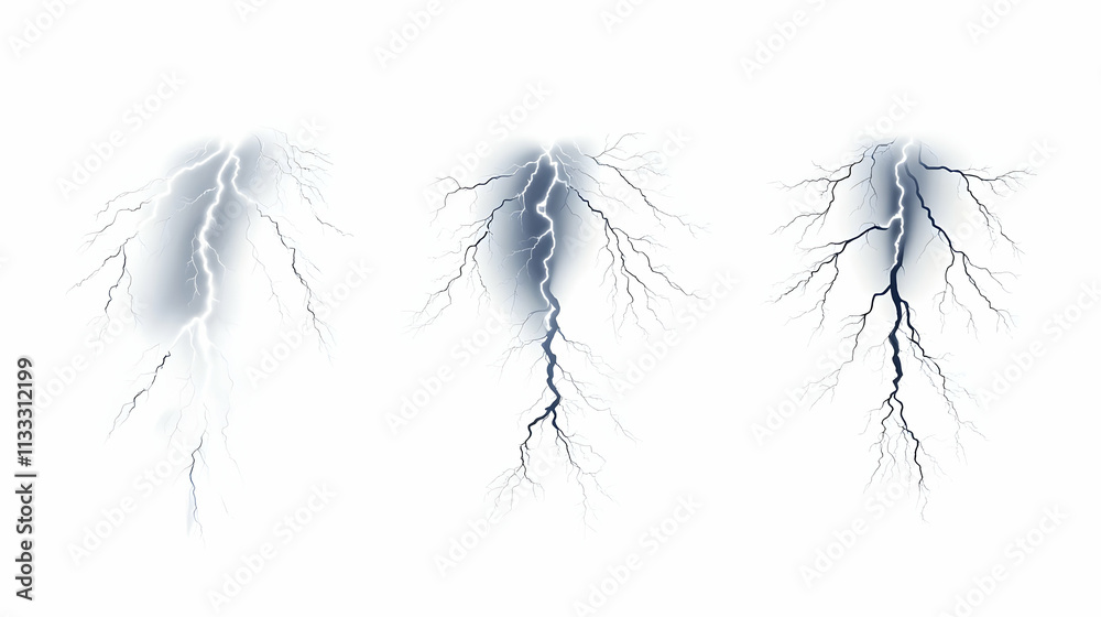 Fototapeta premium lightning bolt transparenton isolated on a white background