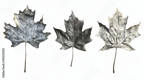 tree leafon isolated on a white background photo