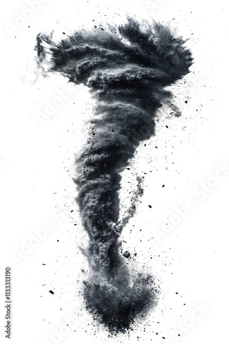 Tornado on Transparent Background, Realistic Dark Twister VFX Asset, drag and drop overlay