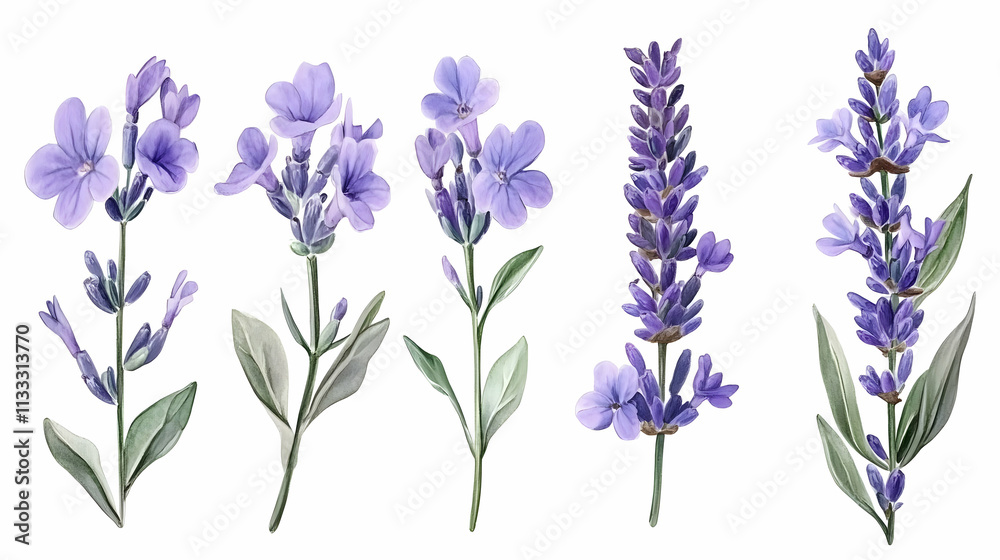 Obraz premium lavender flowerson isolated on a white background