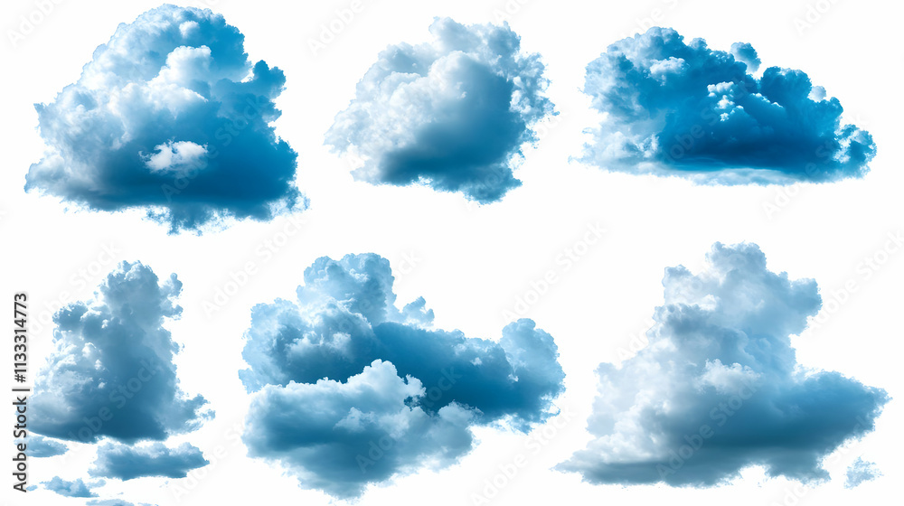 Naklejka premium blue cloudson isolated on a white background