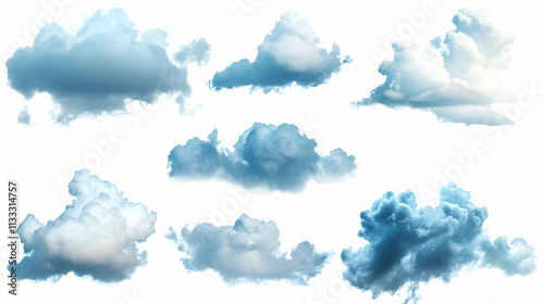 blue cloudson isolated on a white background photo