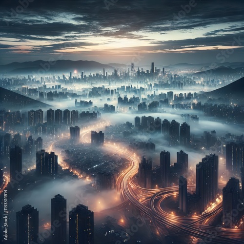 Fog in cities #1133314914