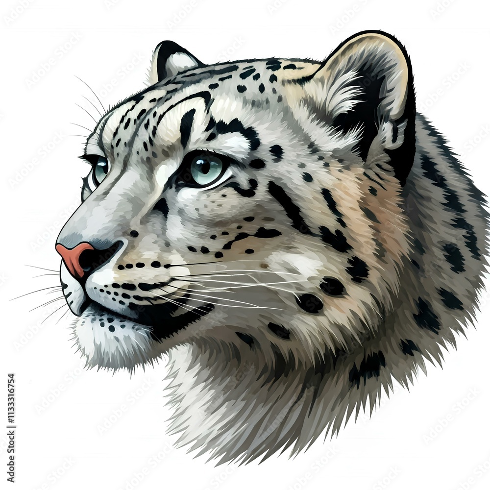 Fototapeta premium wild carnivorous animals, snow leopard head