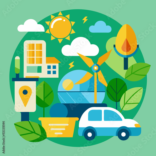 eco car and city