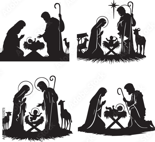 nativity scene silhouette
