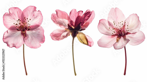 cherry blossom floweron isolated on a white background