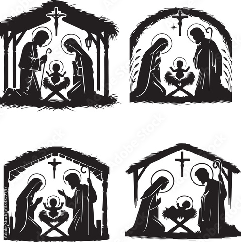 nativity scene silhouette