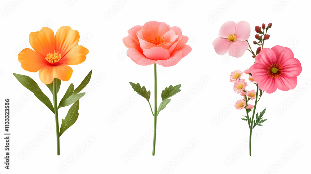 Obraz premium flower aestheticon isolated on a white background