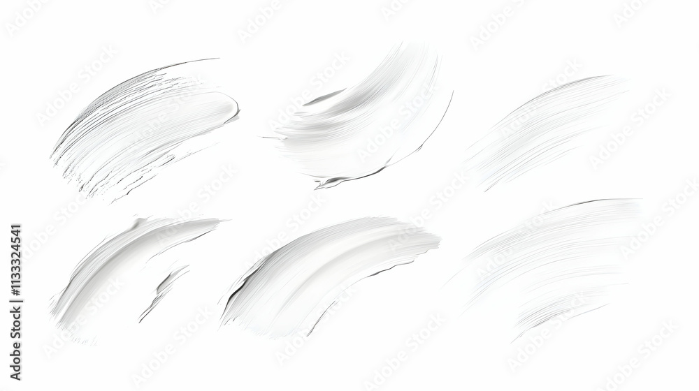 Fototapeta premium white brush strokeson isolated on a white background