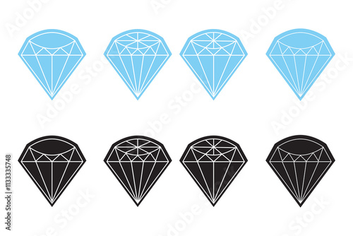 Diamond Icon set - stock vector.