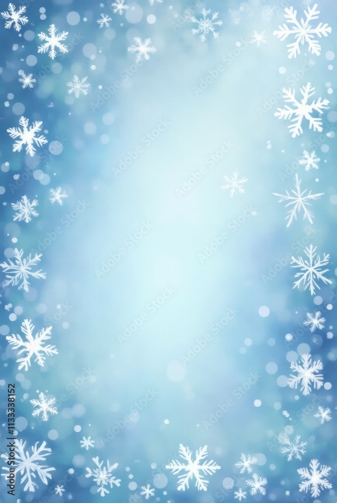 Frozen winter snow banner. Watercolor snowflakes pattern poster. Snowy wallpaper background Frozen winter snow banner. Watercolor snowflakes pattern poster. Snowy wallpaper background