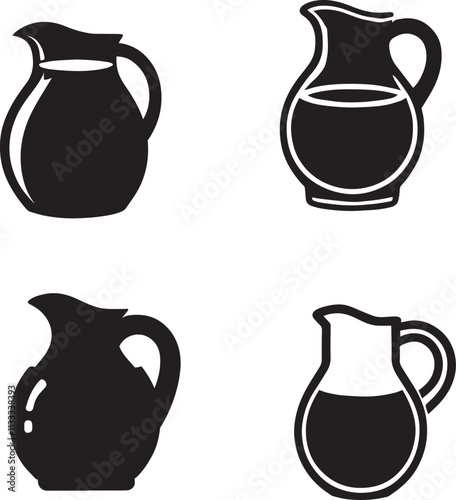 silhouette of clean vector of jug isolated