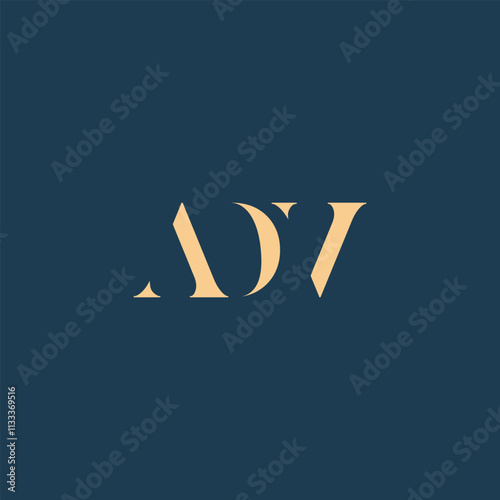 ADV abstract letter logo design. This logo is designed by three abstract letters.